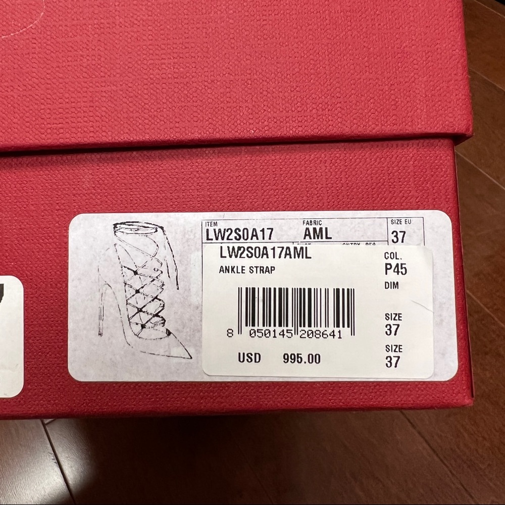 Valentino rock stud lace up ankle strap neutral color pump in size 37 with box - Picture 5 of 12